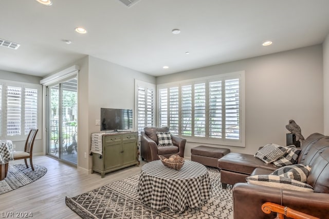 living room featuring light hardwood / wood-style floors