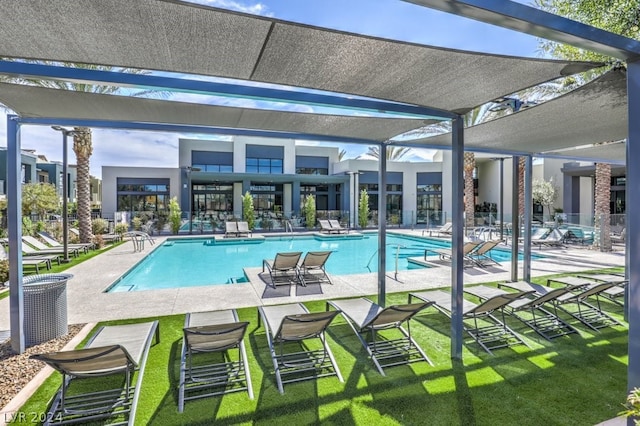 view of pool with a patio