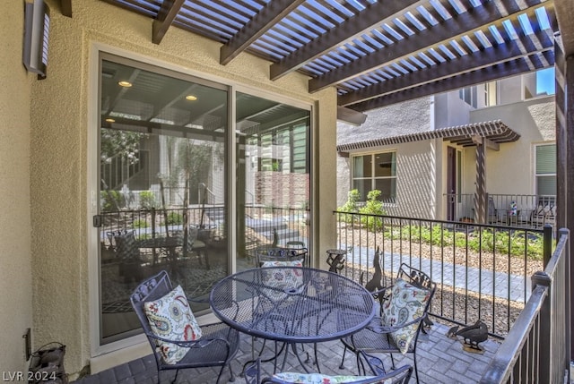 view of patio with a pergola