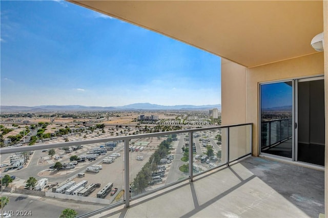 balcony with a mountain view