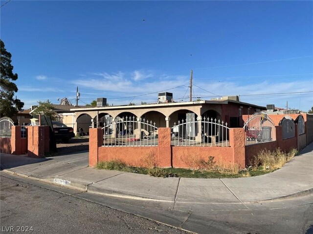 view of front of home with central AC unit