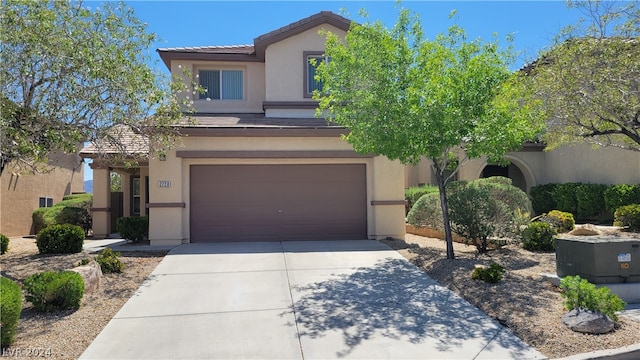 view of front of house with a garage