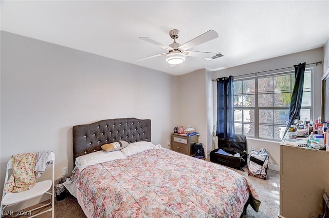 bedroom featuring ceiling fan