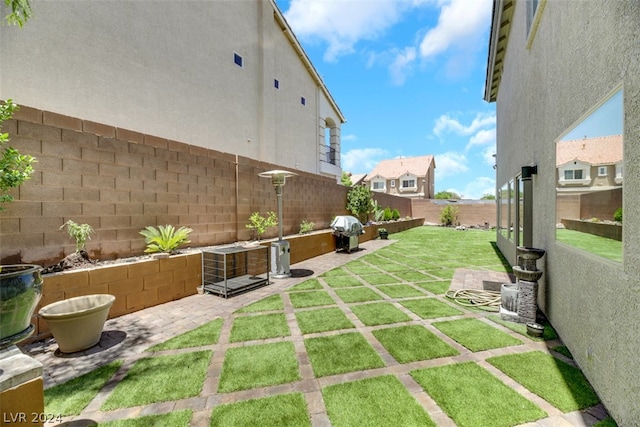 view of yard with a patio area