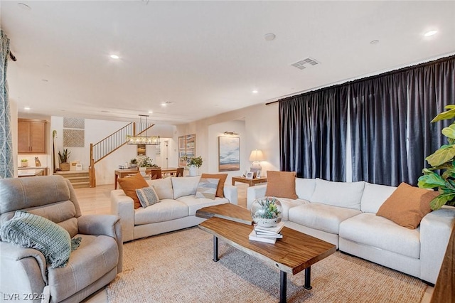 living room featuring light hardwood / wood-style flooring