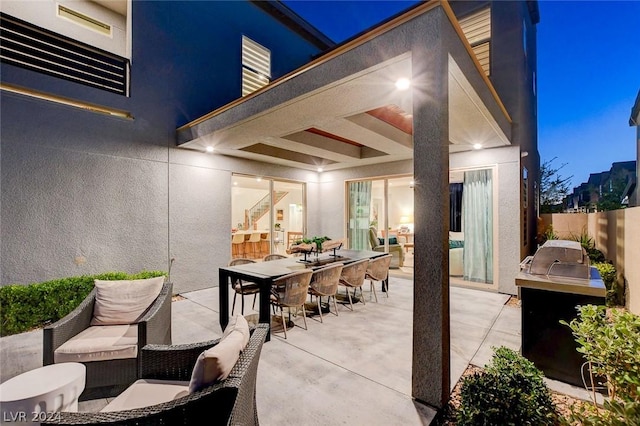 view of patio with an outdoor kitchen