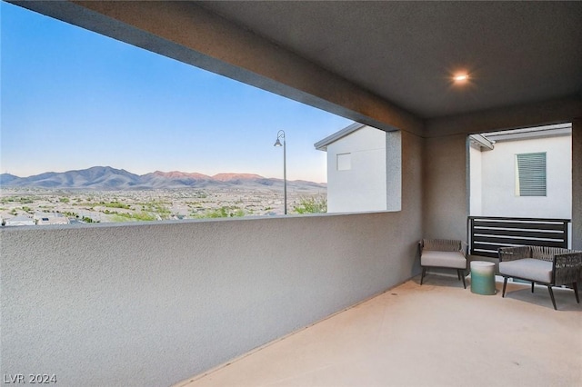 balcony with a mountain view