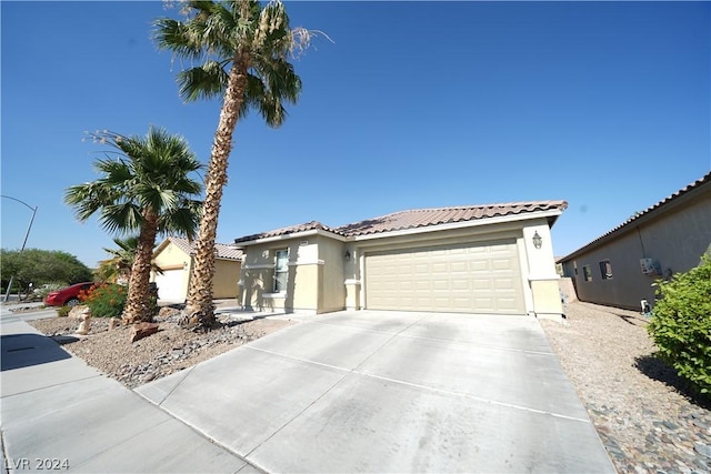 view of front of house with a garage