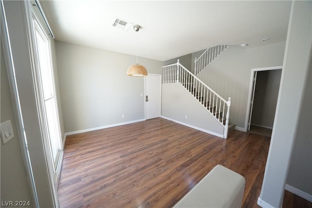 interior space featuring dark hardwood / wood-style floors