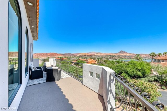 balcony with a mountain view