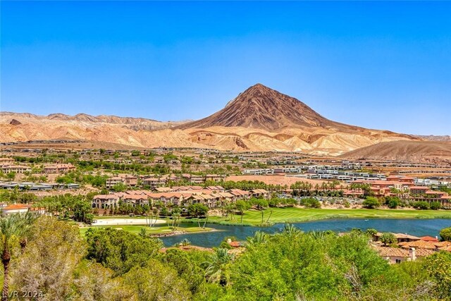 view of mountain feature with a water view