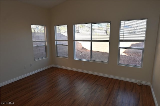 empty room featuring dark wood-type flooring