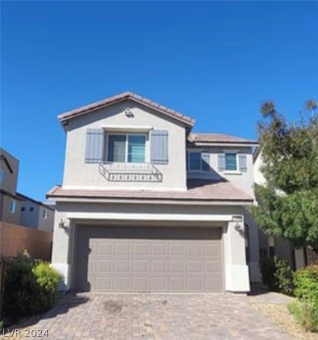 view of front property with a garage