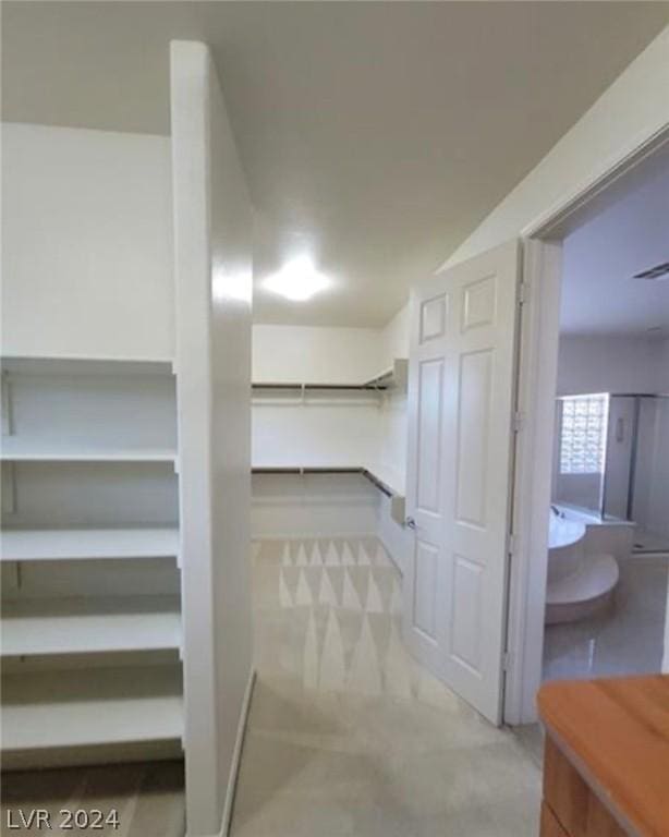 view of walk in closet