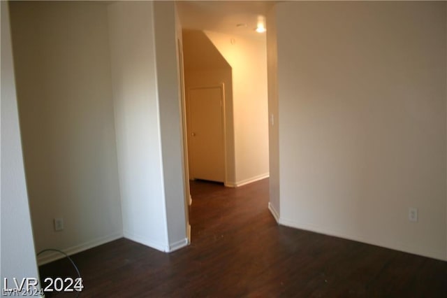 interior space with dark hardwood / wood-style floors