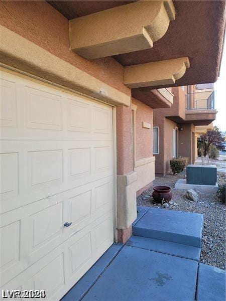 exterior space featuring a garage