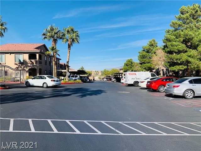 view of parking / parking lot