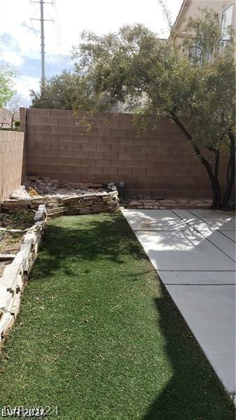 view of yard featuring a patio area