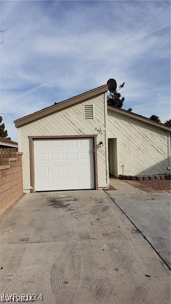 view of garage