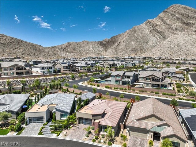 aerial view featuring a mountain view