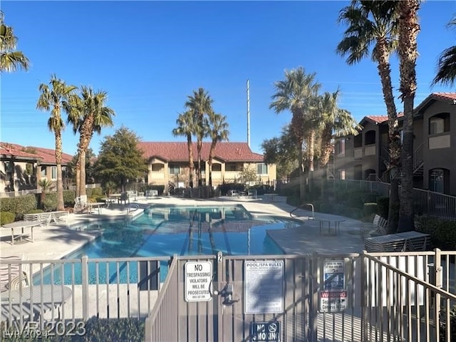 view of pool with a patio area