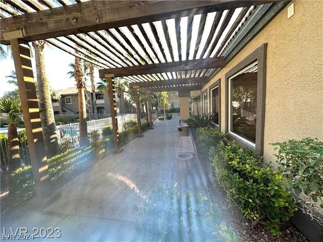 view of patio / terrace featuring a pergola