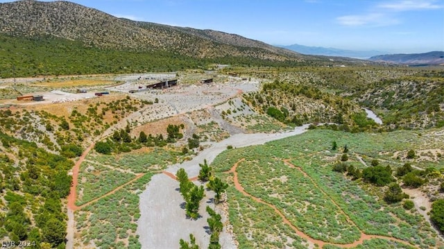 bird's eye view featuring a mountain view