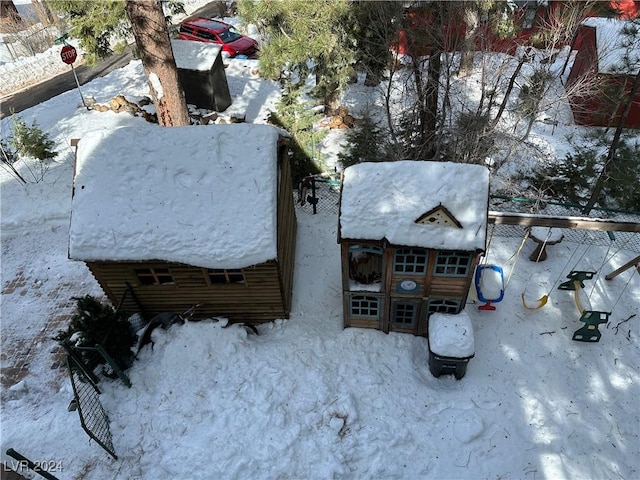 view of snowy aerial view