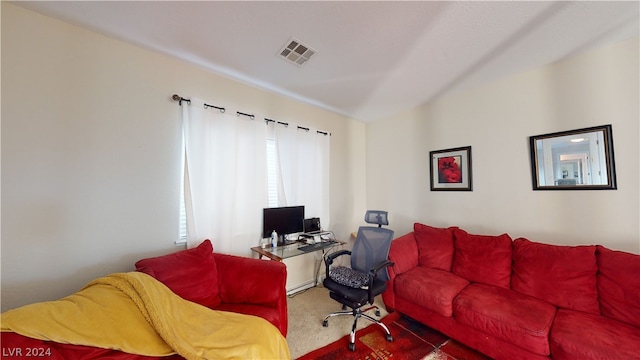 living room featuring carpet flooring