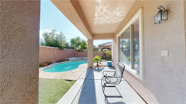 view of pool with a patio area