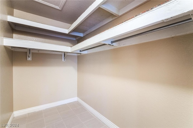 interior space featuring light tile patterned flooring