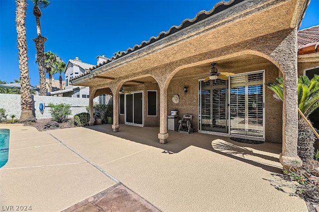 view of patio / terrace with ceiling fan