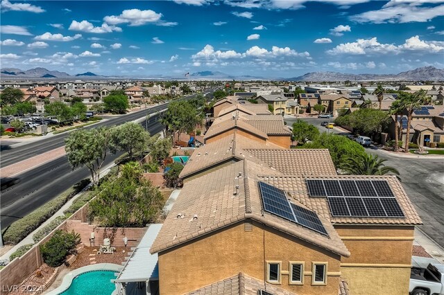 aerial view featuring a mountain view