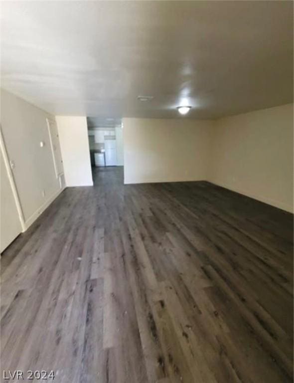 unfurnished living room featuring dark hardwood / wood-style floors