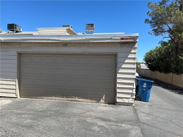 garage featuring central AC