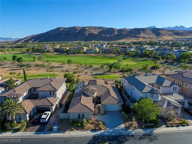 bird's eye view with a mountain view