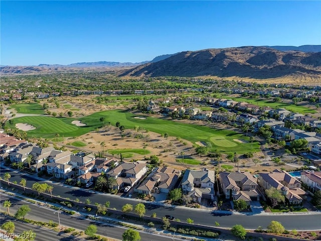 bird's eye view with a mountain view