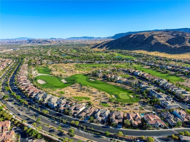 bird's eye view with a mountain view