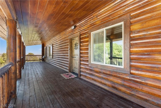 deck with covered porch