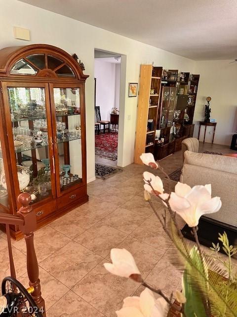 view of tiled living room