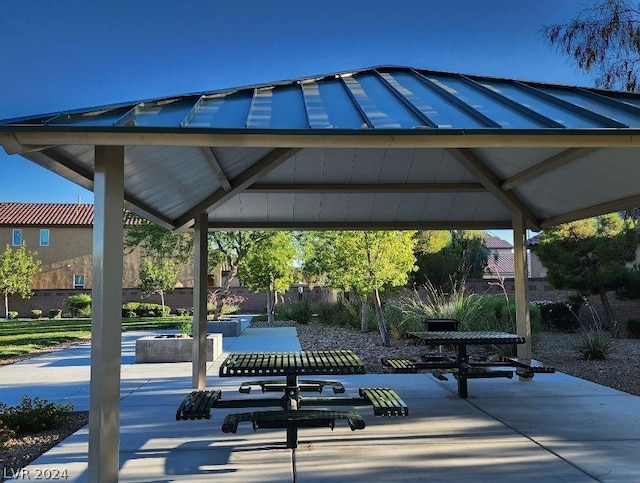 surrounding community featuring a gazebo and a patio area