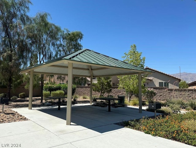 view of home's community featuring a gazebo and a patio area