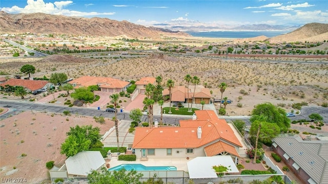 aerial view with a mountain view