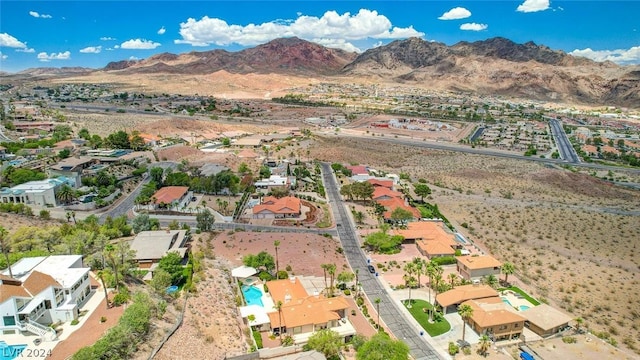 drone / aerial view with a mountain view