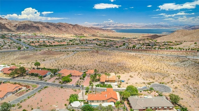 drone / aerial view with a mountain view