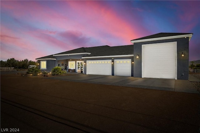 view of front of house featuring a garage