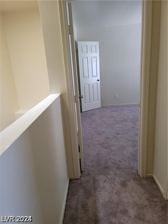 hallway with carpet floors