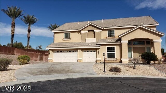 view of front of house with a garage