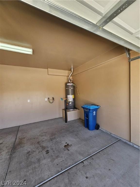 garage with gas water heater