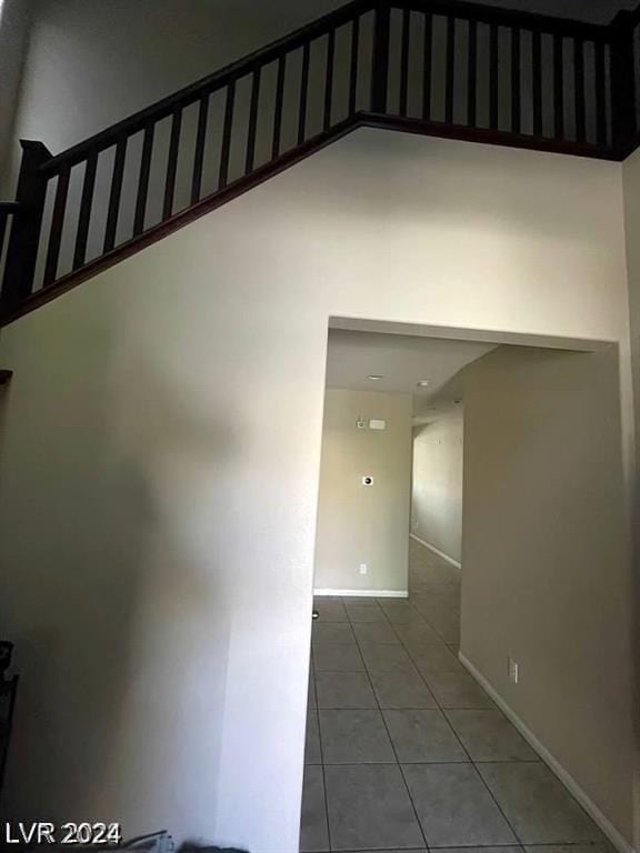 interior space with tile patterned floors